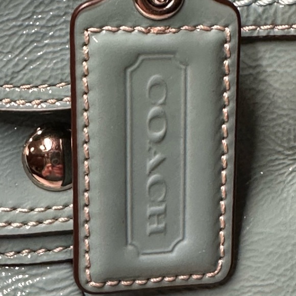 Coach Mineral Soho Pleat Patent Shoulder Tote Bag + COA +Coach Dust Bag NWT! - Picture 6 of 14